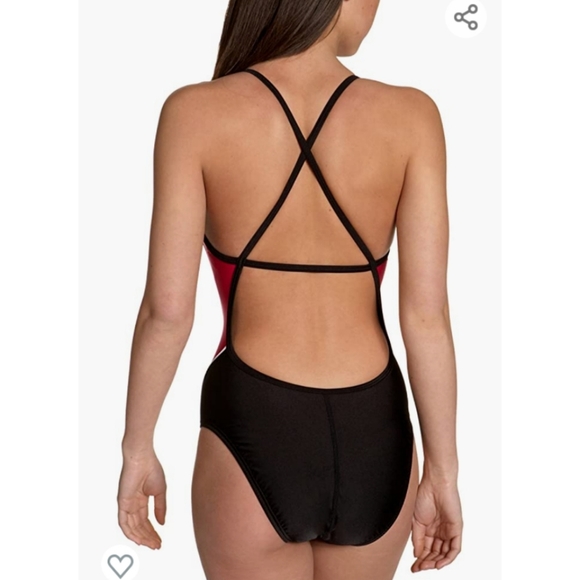 Speedo Women's Axcel Splice Swimsuit Black Pink Size 8 - Picture 2 of 11